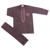 Boys Embroidered Shalwar Suit - Light Purple, Kids, Boys Shalwar Kameez, Chase Value, Chase Value