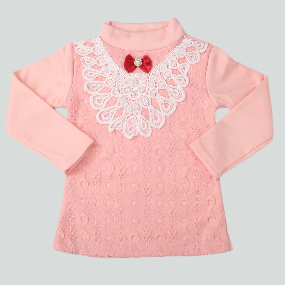 Girls Full Sleeves T-Shirt - Light Pink, Kids, Girls T-Shirts, Chase Value, Chase Value