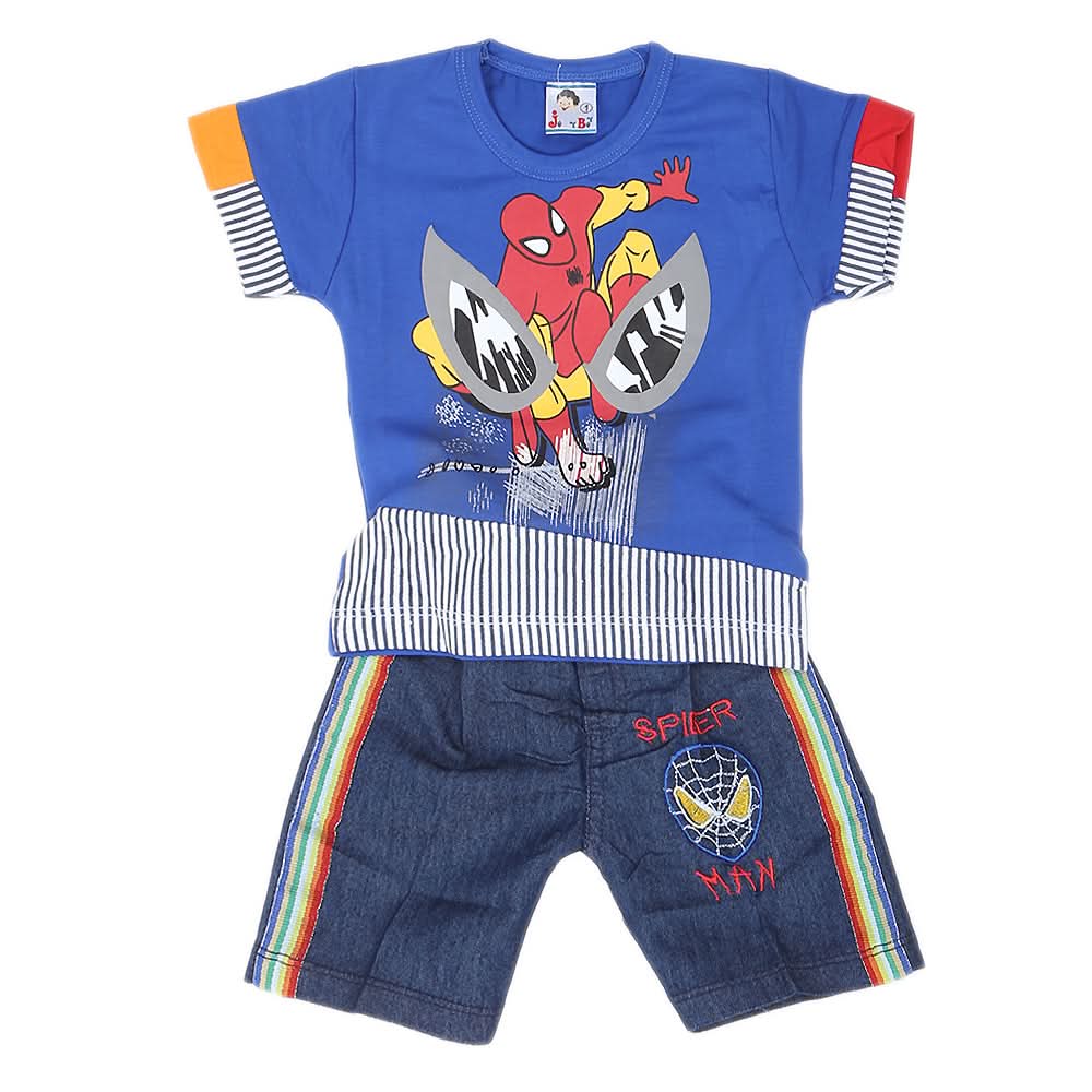 Newborn Boys Half Sleeves Suit - Royal Blue, Kids, NB Boys Sets And Suits, Chase Value, Chase Value