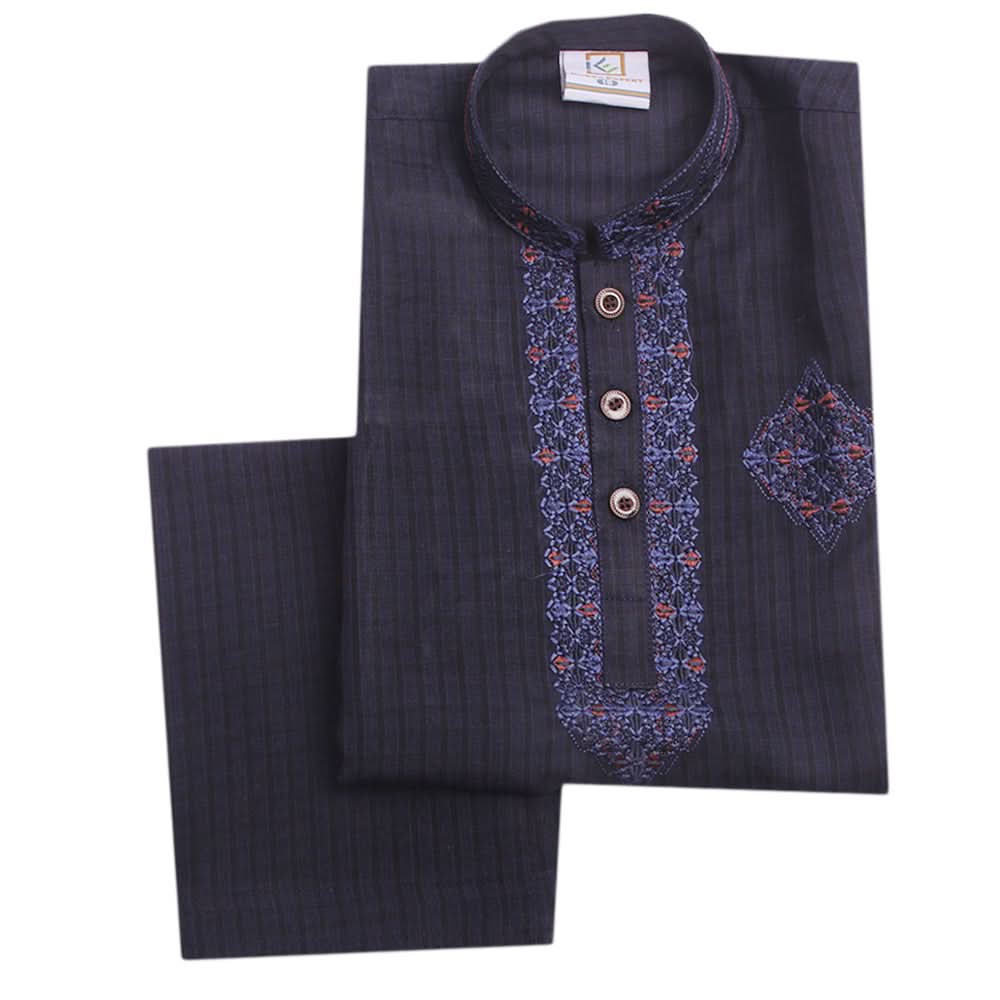 Boys Embroidered Shalwar Suit - Navy Blue, Kids, Boys Shalwar Kameez, Chase Value, Chase Value