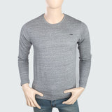 Men's Round Neck Full Sleeves T-Shirt - Grey, Men, T-Shirts And Polos, Chase Value, Chase Value