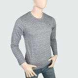 Men's Round Neck Full Sleeves T-Shirt - Grey, Men, T-Shirts And Polos, Chase Value, Chase Value