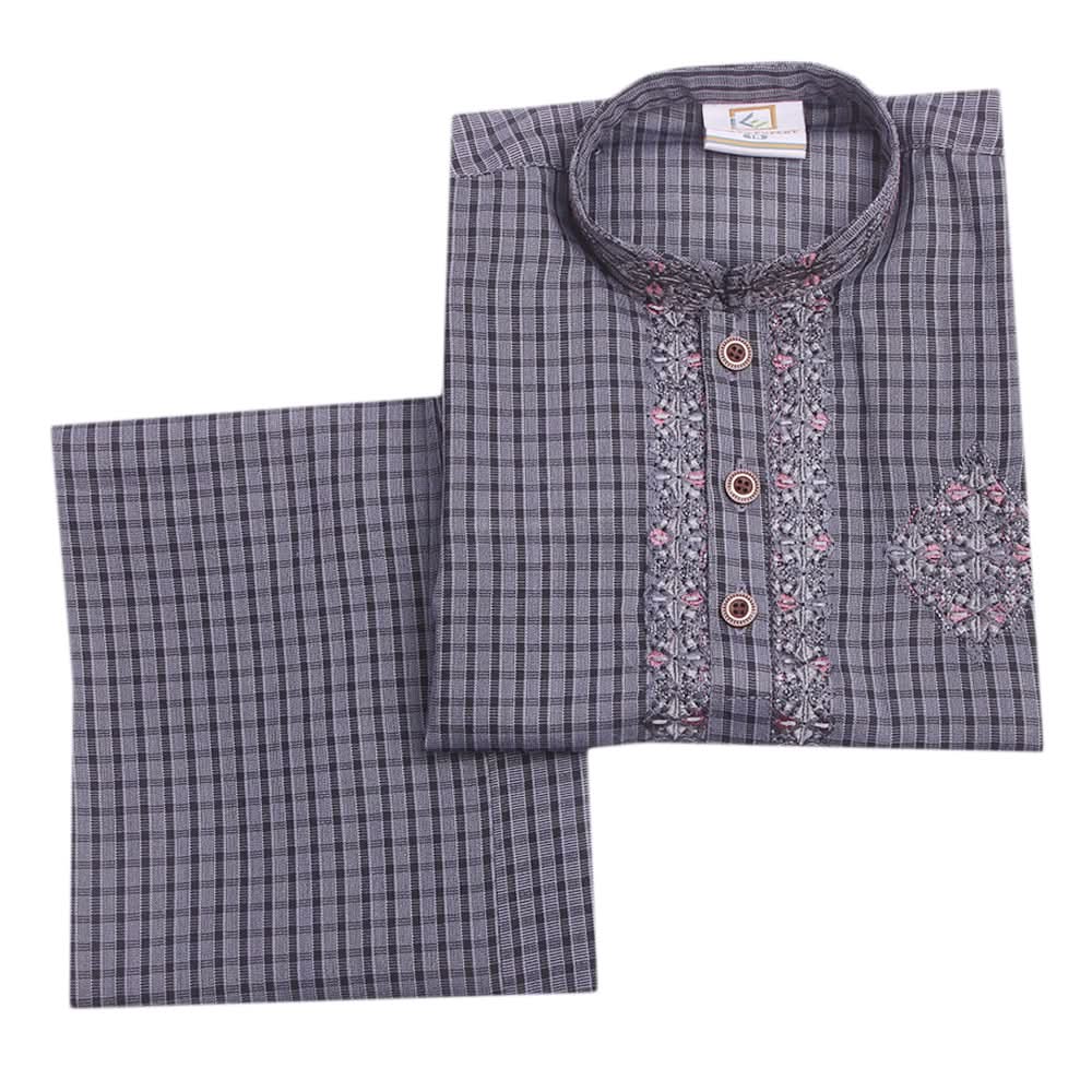 Boys Embroidered Shalwar Suit - Grey, Kids, Boys Shalwar Kameez, Chase Value, Chase Value