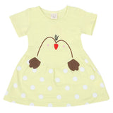 Newborn Girls Half Sleeves Frock - Lemon, Kids, Newborn Girls Frocks, Chase Value, Chase Value