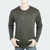 Men's Round Neck Full Sleeves T-Shirt - Green, Men, T-Shirts And Polos, Chase Value, Chase Value