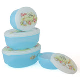 Rabbit Lunch Box 4 Pcs Set - Blue, Home & Lifestyle, Storage Boxes, Chase Value, Chase Value