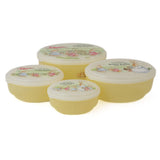 Rabbit Lunch Box 4 Pcs Set - Yellow, Home & Lifestyle, Storage Boxes, Chase Value, Chase Value