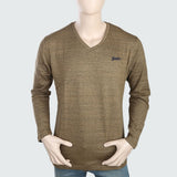 Men's V Neck Full Sleeves T-Shirt - Rust, Men, T-Shirts And Polos, Chase Value, Chase Value