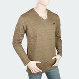 Men's V Neck Full Sleeves T-Shirt - Rust, Men, T-Shirts And Polos, Chase Value, Chase Value