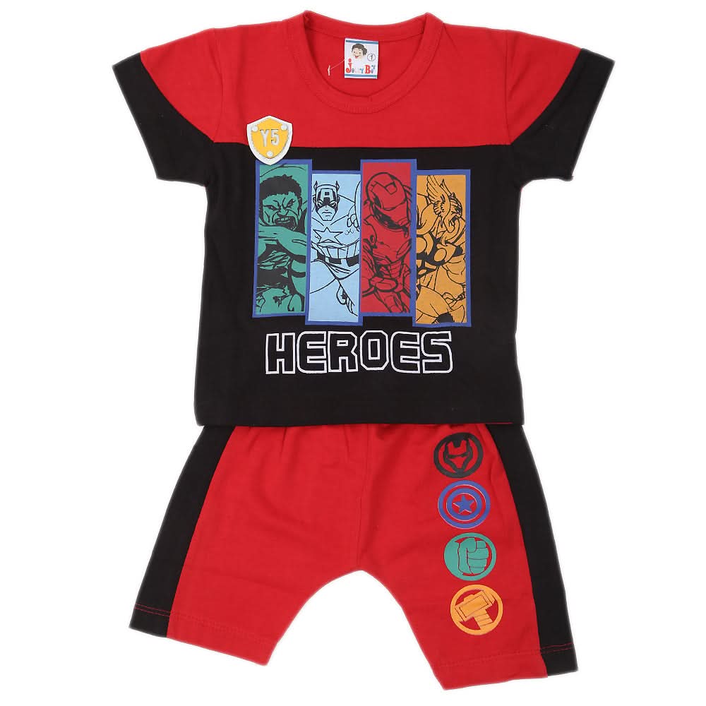 Newborn Boys Half Sleeves Suit - Red, Kids, NB Boys Sets And Suits, Chase Value, Chase Value