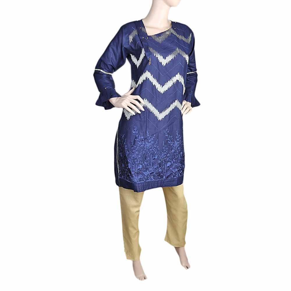 Women's Embroidered 2 Piece Suit - Navy Blue, Women, Shalwar Suits, Chase Value, Chase Value