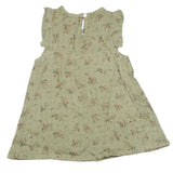 Newborn Girls Half Sleeves Frock - Olive, Kids, Newborn Girls Frocks, Chase Value, Chase Value
