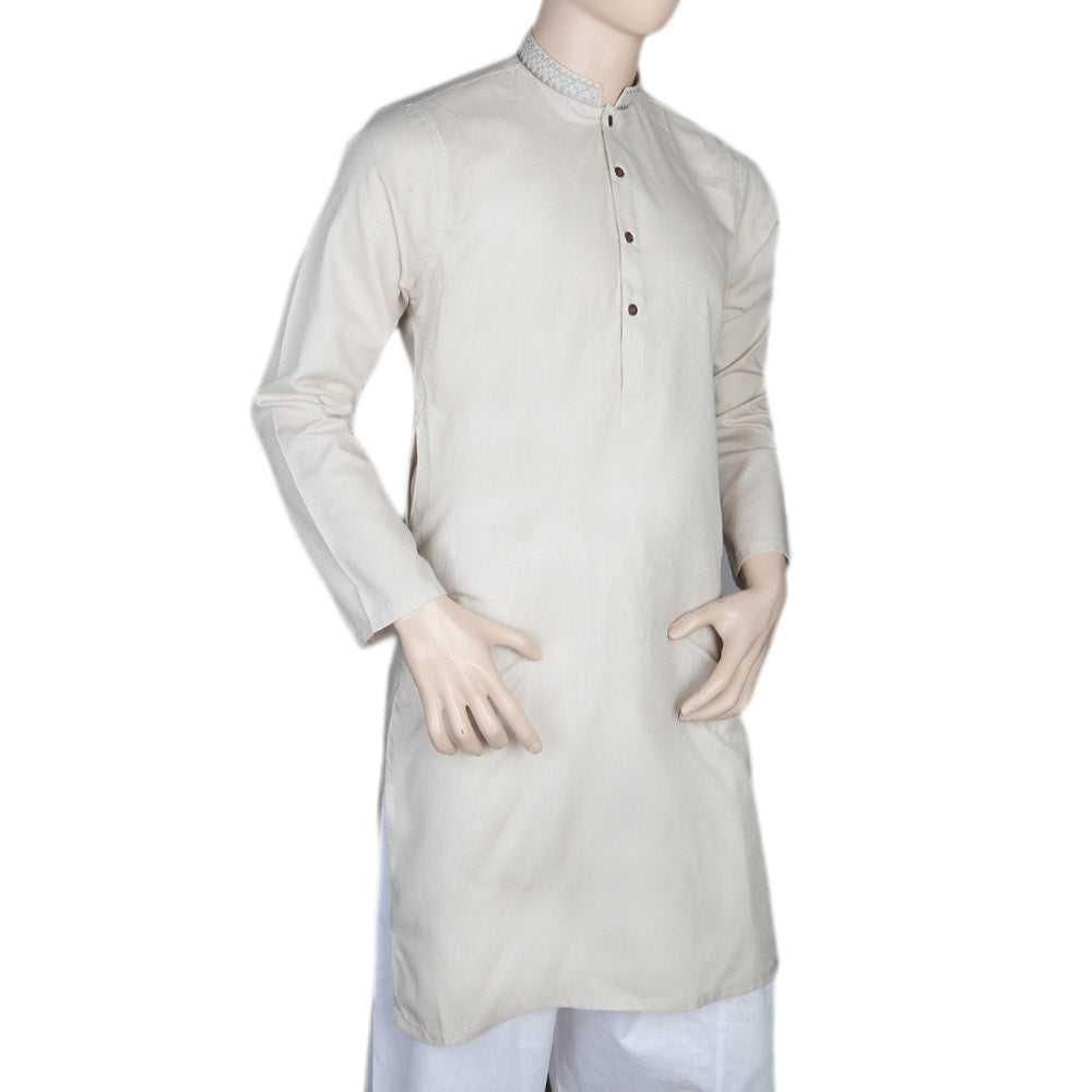 Mashriq EMB Kurta For Men - Light Gray, Men, Kurtas, Chase Value, Chase Value