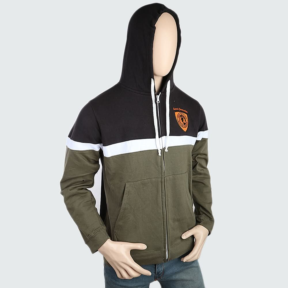 Men's Full Sleeves Hooded Jacket - Green, , Chase Value, Chase Value