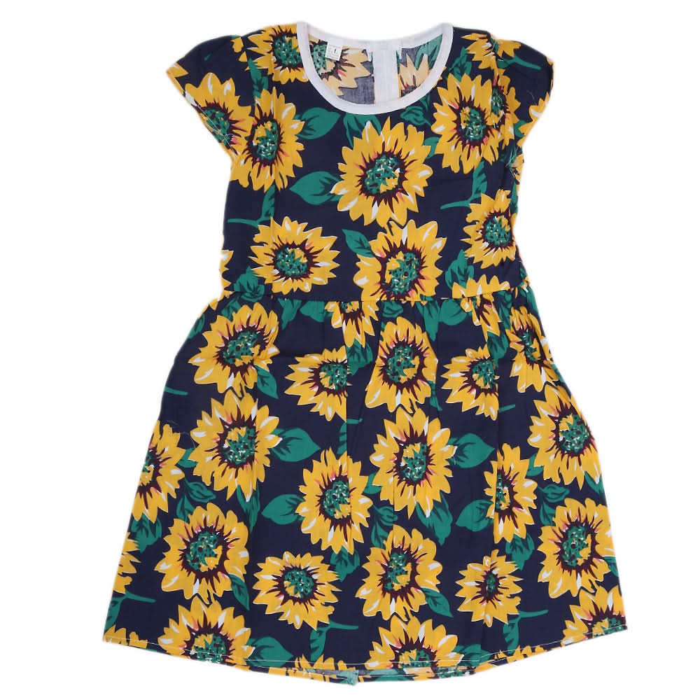 Girls Cotton Frock - Navy Blue, Kids, Girls Frocks, Chase Value, Chase Value