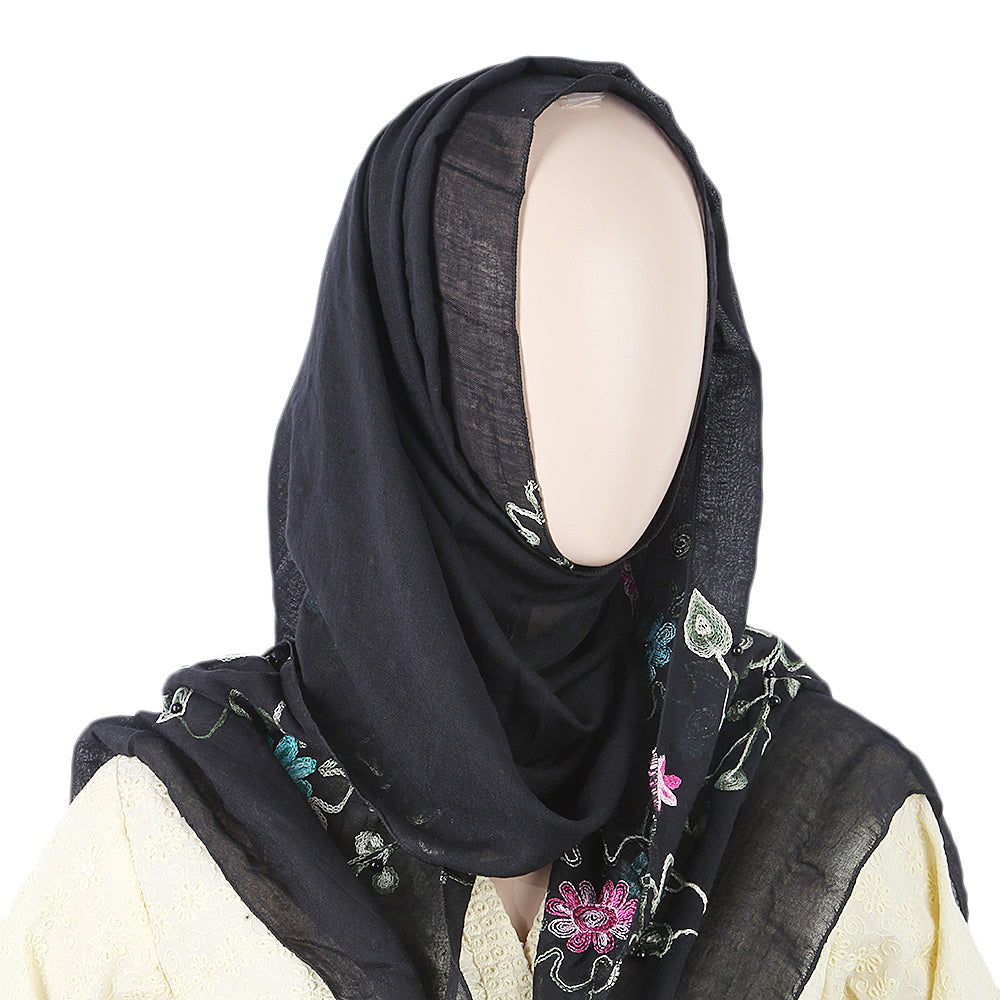 Women's Embroidered Scarf - Black, Women, Shawls And Scarves, Chase Value, Chase Value