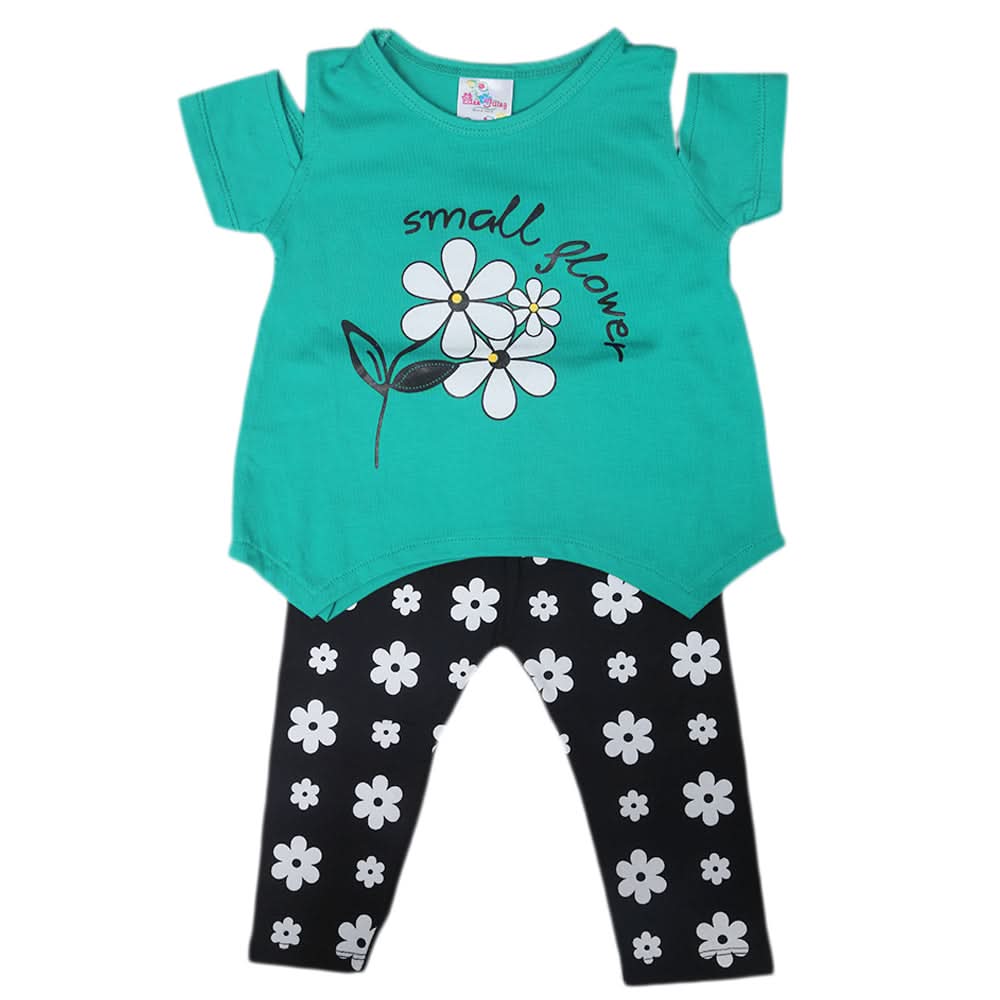 Newborn Girls Half Sleeves Suit - Green, Kids, Newborn Girls Sets And Suits, Chase Value, Chase Value