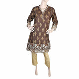 Women's Embroidered 2 Piece Suit - Brown, Women, Shalwar Suits, Chase Value, Chase Value