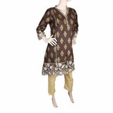 Women's Embroidered 2 Piece Suit - Brown, Women, Shalwar Suits, Chase Value, Chase Value