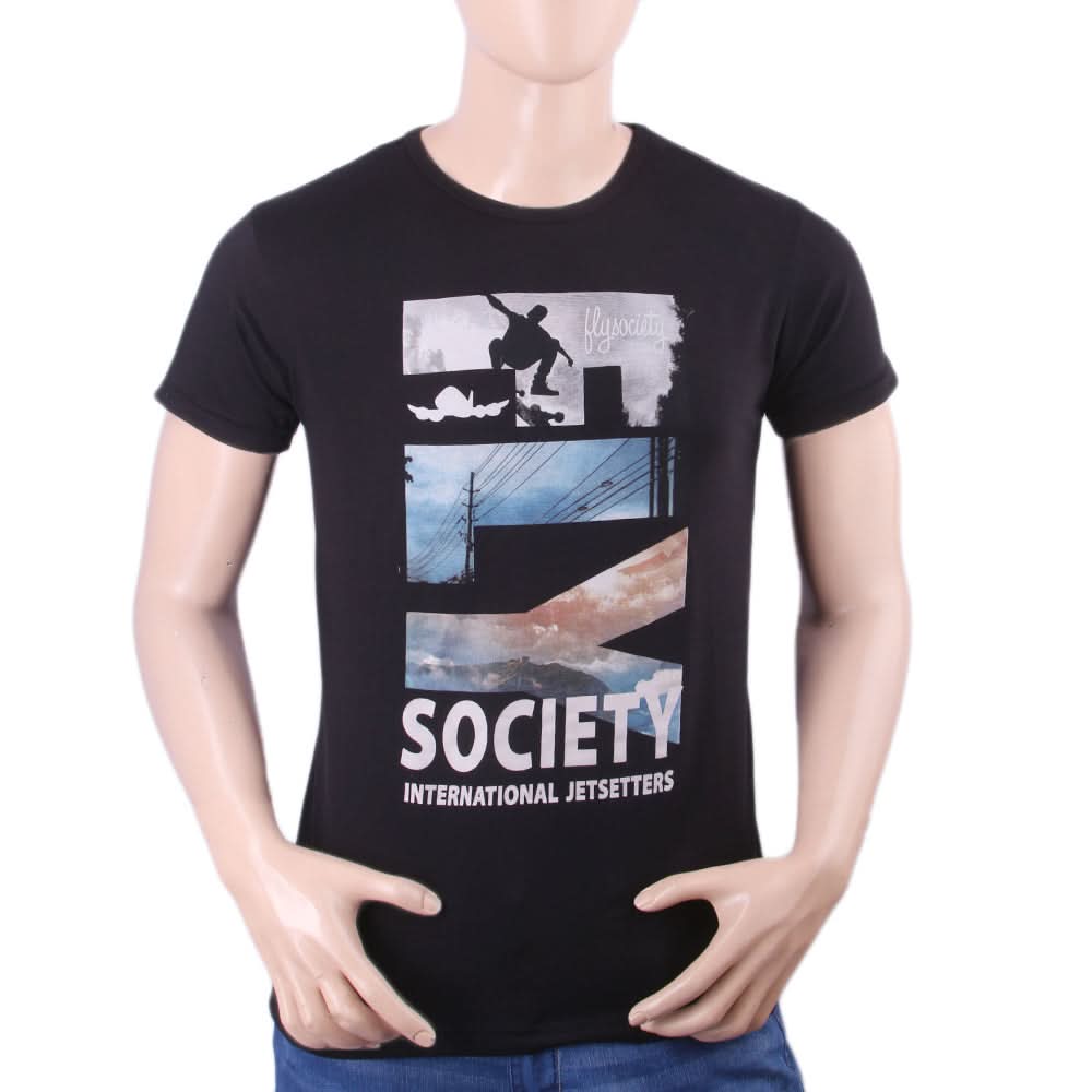 Men's Half Sleeves T-Shirt - Black, Men, T-Shirts And Polos, Chase Value, Chase Value