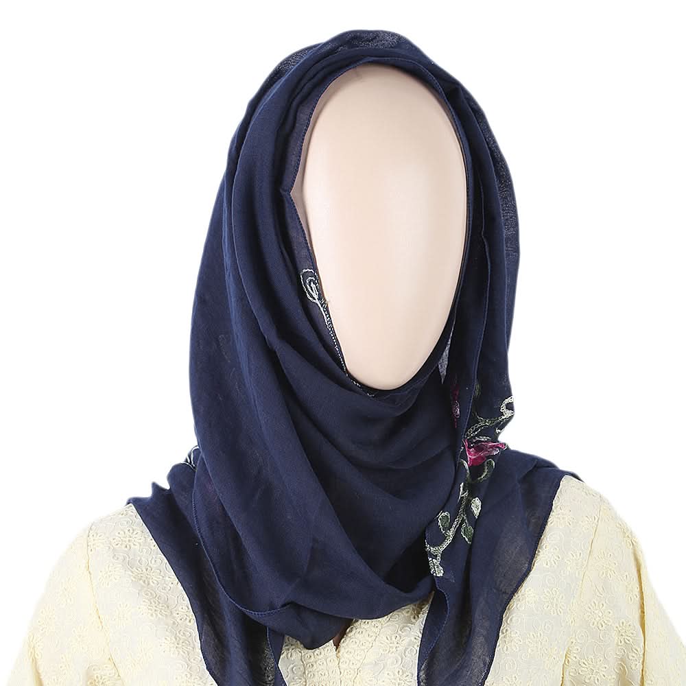 Women's Embroidered Scarf - Navy Blue, Women, Shawls And Scarves, Chase Value, Chase Value