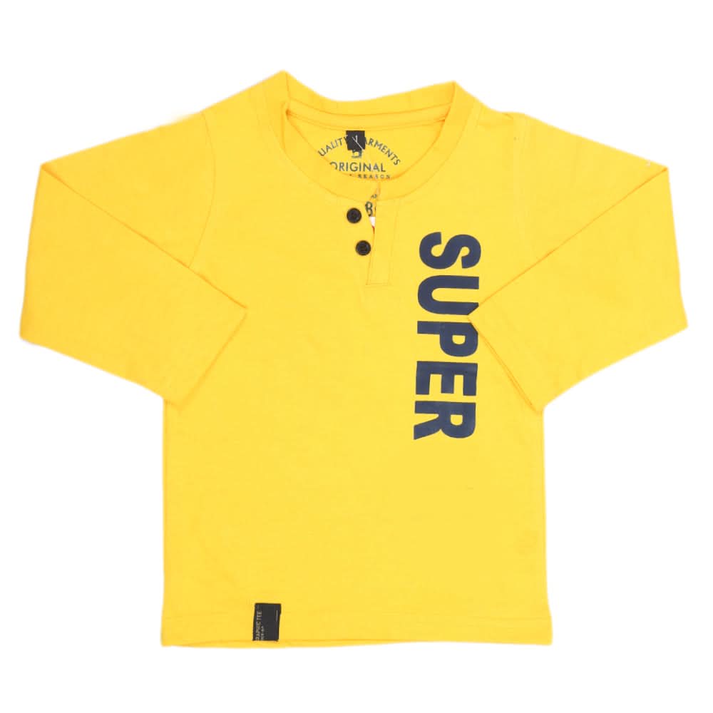 Boys Full Sleeves T-Shirt - Yellow, Kids, Boys T-Shirts, Chase Value, Chase Value