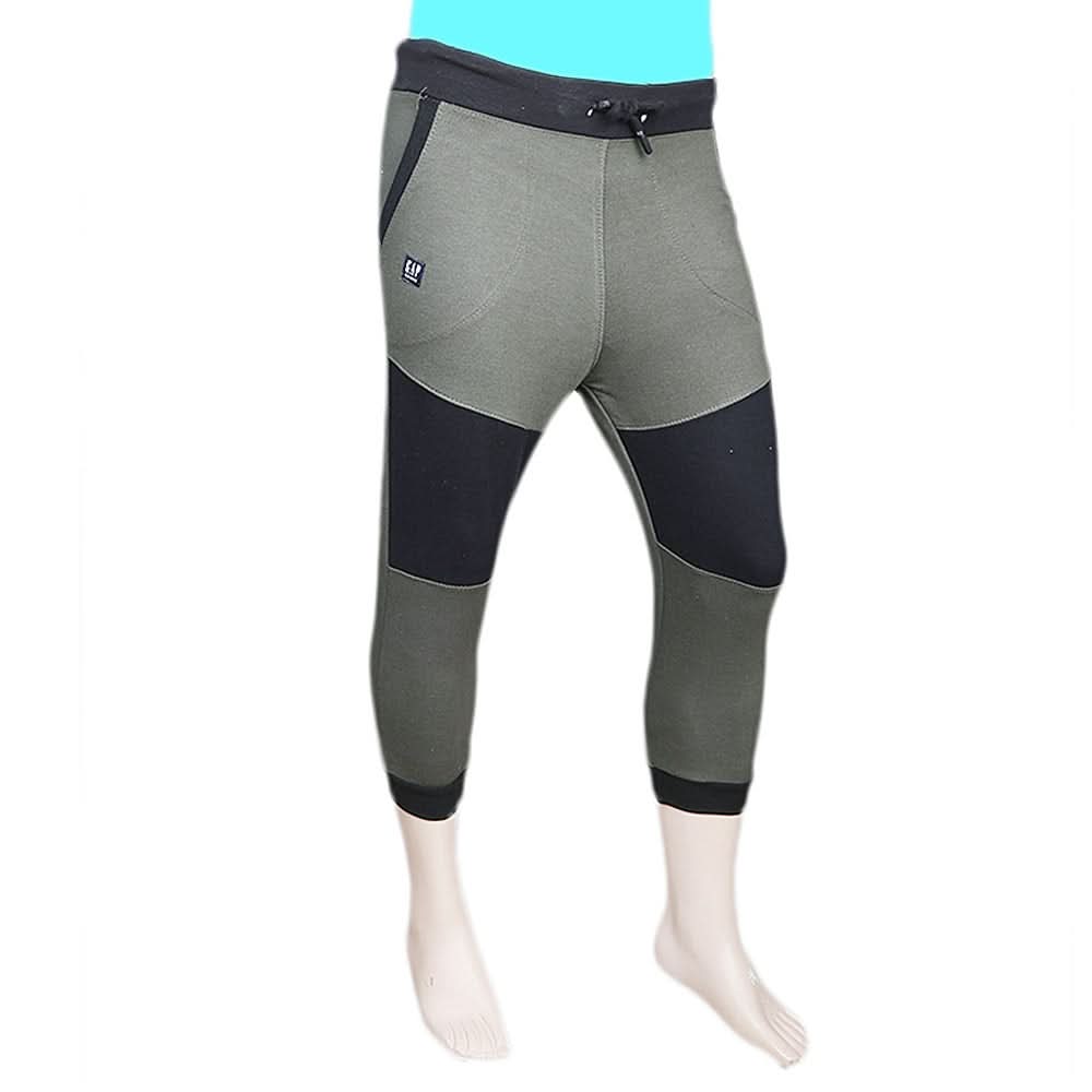 Men's Fancy Terry 3Qtr, Green Black, Men, Shorts, Chase Value, Chase Value