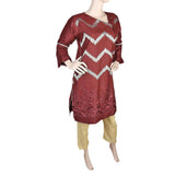 Women's Embroidered 2 Piece Suit - Maroon, Women, Shalwar Suits, Chase Value, Chase Value