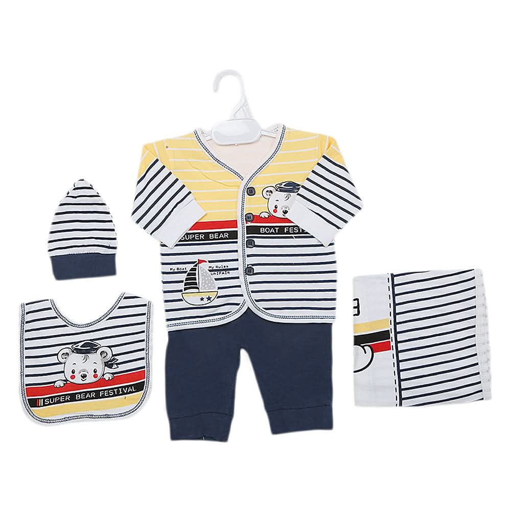 Newborns Boys Full Sleeves Suit - Steel Blue, Kids, New Born Boys Sets And Suits, Chase Value, Chase Value