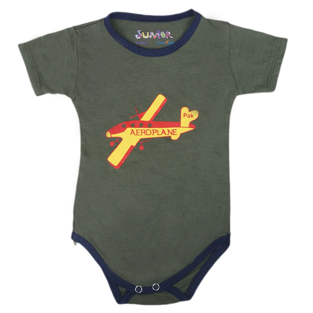 Newborn Boys Half Sleeves Romper Suit - Green, Kids, Newborn Boys Rompers, Chase Value, Chase Value