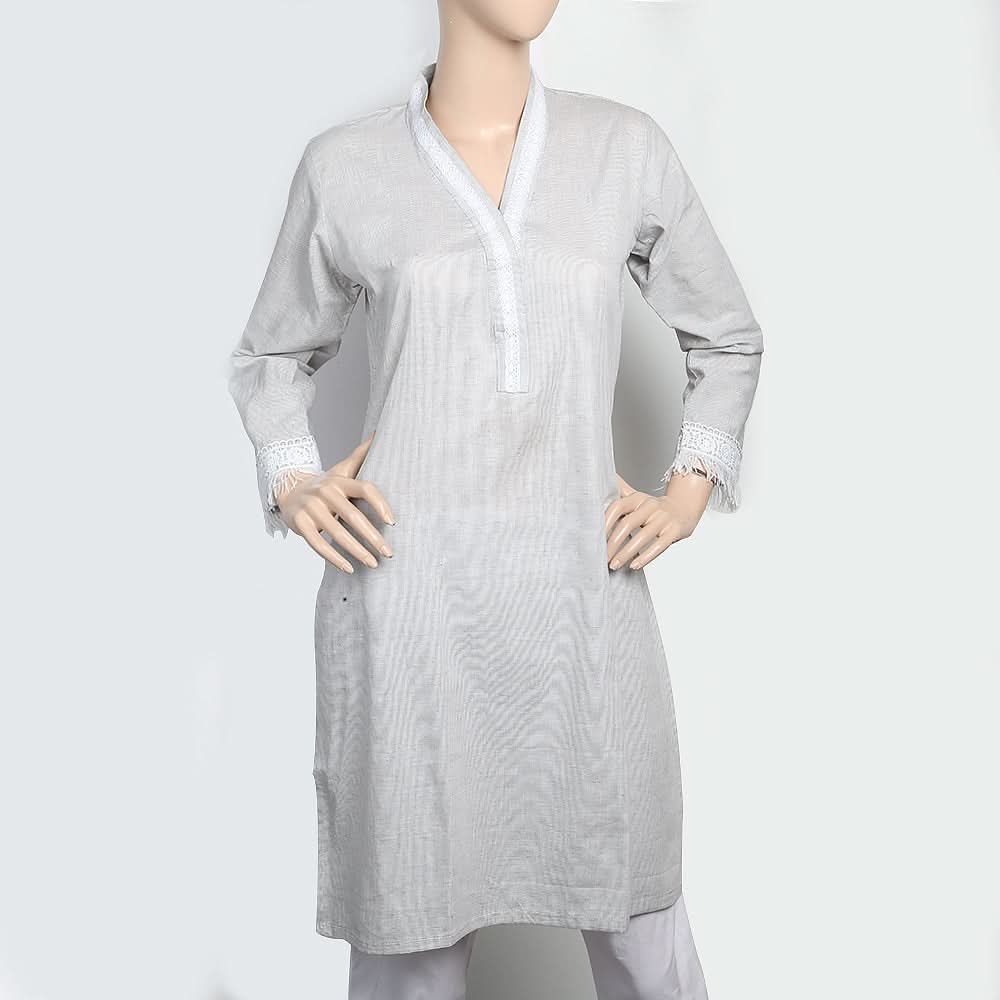 Women's Cotton Kurti - Grey, Women, Ready Kurtis, Chase Value, Chase Value