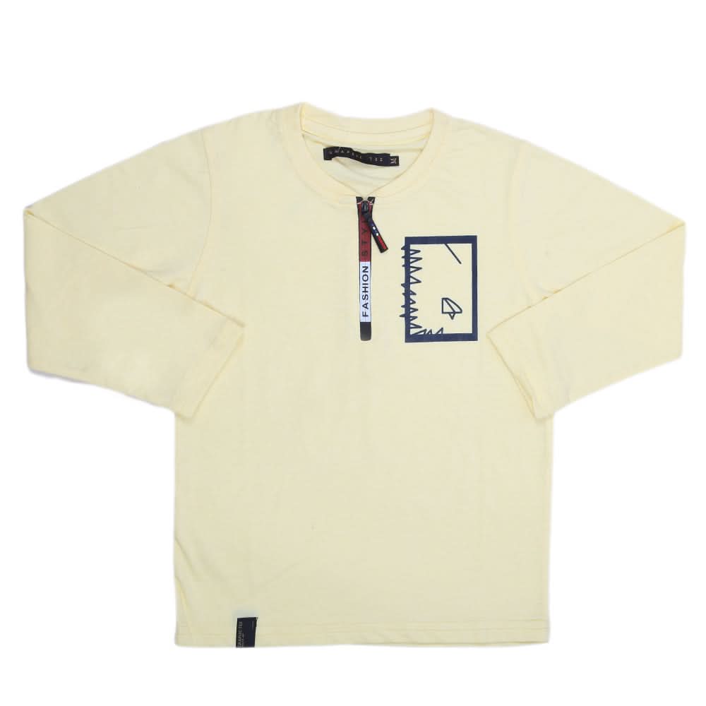 Boys Full Sleeves T-Shirt - Yellow, Kids, Boys T-Shirts, Chase Value, Chase Value