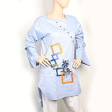 Women's Cross Neck Patti Kurti- Light Blue, Women, Ready Kurtis, Chase Value, Chase Value
