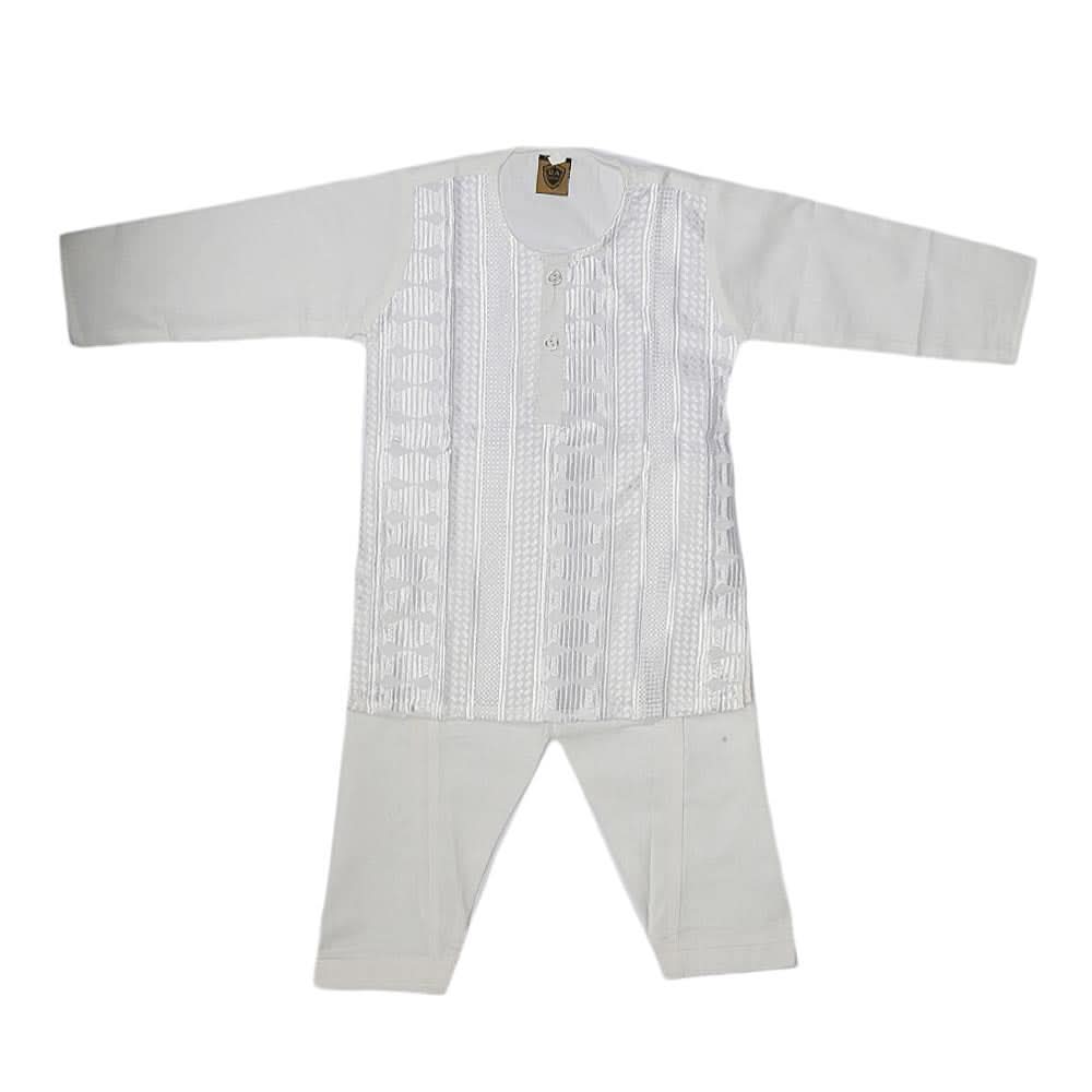 Newborn Boys kurta Shalwar Suits - White, Kids, NB Boys Shalwar Suits, Chase Value, Chase Value