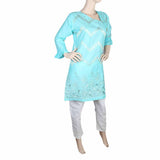 Women's Embroidered 2 Piece Suit - Cyan, Women, Shalwar Suits, Chase Value, Chase Value