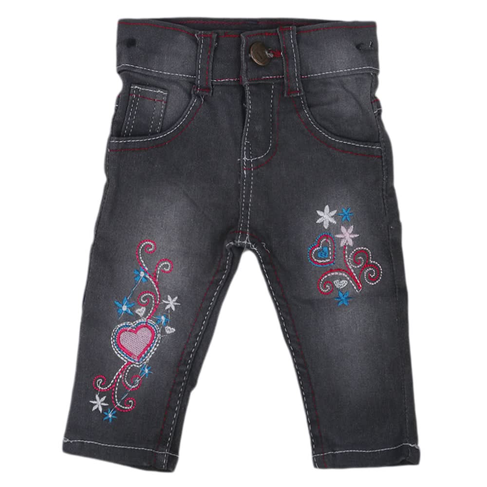 Newborn Girls Denim Pant - Black, Kids, Newborn Girls Shorts Skirts And Pants, Chase Value, Chase Value