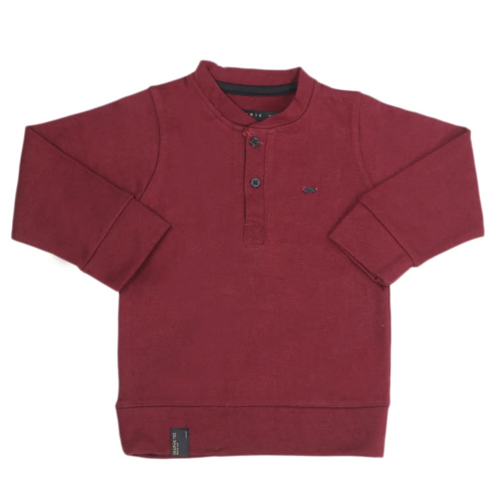 Boys Full Sleeves T-Shirt - Maroon, Kids, Boys T-Shirts, Chase Value, Chase Value