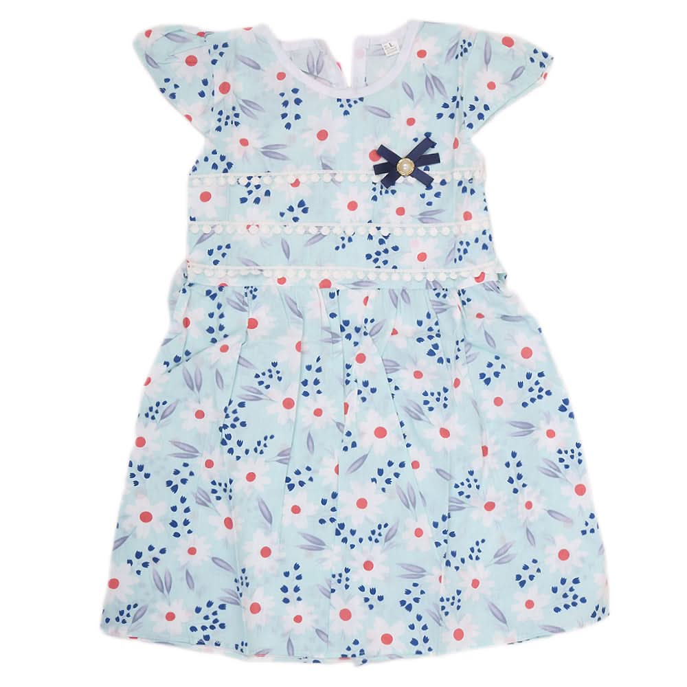 Girls Cotton Frock - Sky Blue, Kids, Girls Frocks, Chase Value, Chase Value