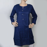 Women's Plain Khaddar Kurti - Dark Blue, Women, Ready Kurtis, Chase Value, Chase Value