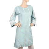 Women's Kurti With Lace - Cyan, Women, Ready Kurtis, Chase Value, Chase Value