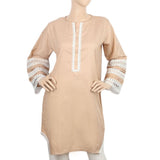Women's Kurti With Lace - Peach, Women, Ready Kurtis, Chase Value, Chase Value
