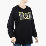 Women's Full Sleeves T-Shirt - Black, Women T-Shirts & Tops, Chase Value, Chase Value