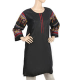 Women's Embroidered Kurti- 07 - Black, Women, Ready Kurtis, Chase Value, Chase Value