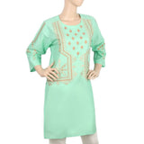 Women's Embroidered Kurti- 09 - Green, Women, Ready Kurtis, Chase Value, Chase Value