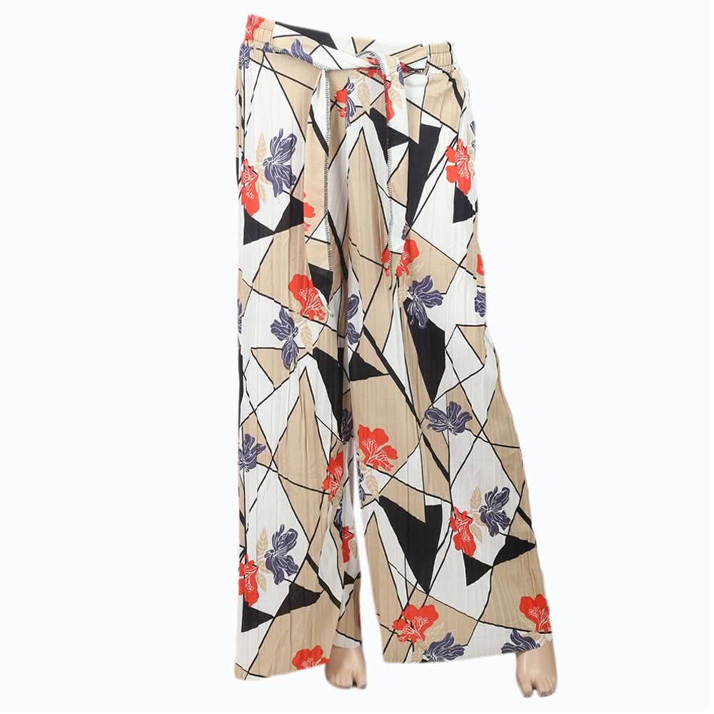 Women's Flower Printed Trouser - Fawn, Women, Pants & Tights, Chase Value, Chase Value