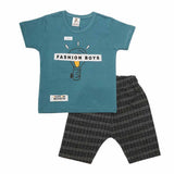 Boys Half Sleeves Suit (2325) - Steel Blue, Kids, Boys Sets And Suits, Chase Value, Chase Value
