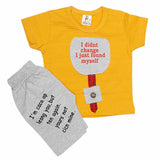 Boys Half Sleeves Suit (2177) - Mustard, Kids, Boys Sets And Suits, Chase Value, Chase Value