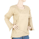 Women's Full Sleeves Top - Beige, Women, T-Shirts And Tops, Chase Value, Chase Value