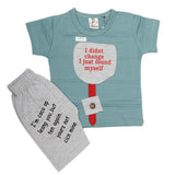 Boys Half Sleeves Suit (2177) - Steel Blue, Kids, Boys Sets And Suits, Chase Value, Chase Value