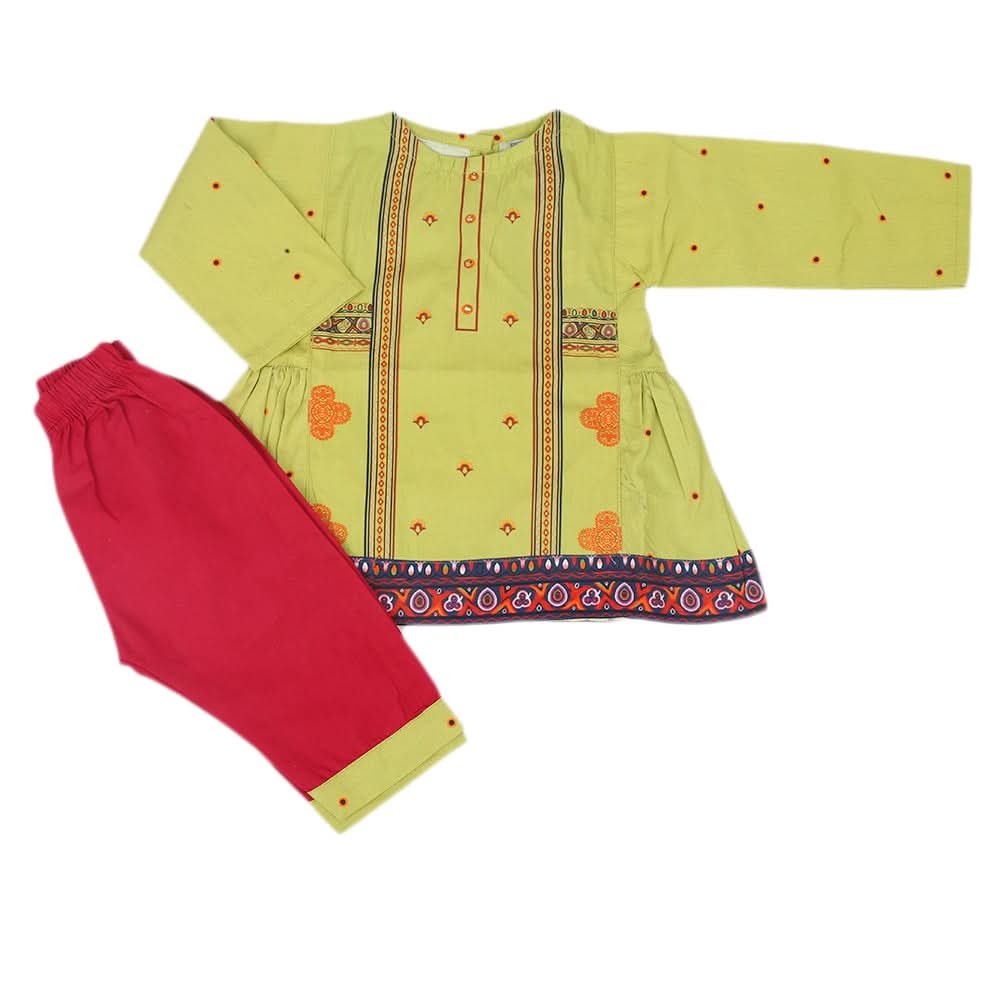 Newborn Girls Half Sleeves Suit - Green, Kids, Newborn Girls Sets And Suits, Chase Value, Chase Value